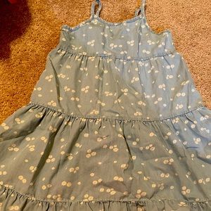 Blue spaghetti strap floral dress